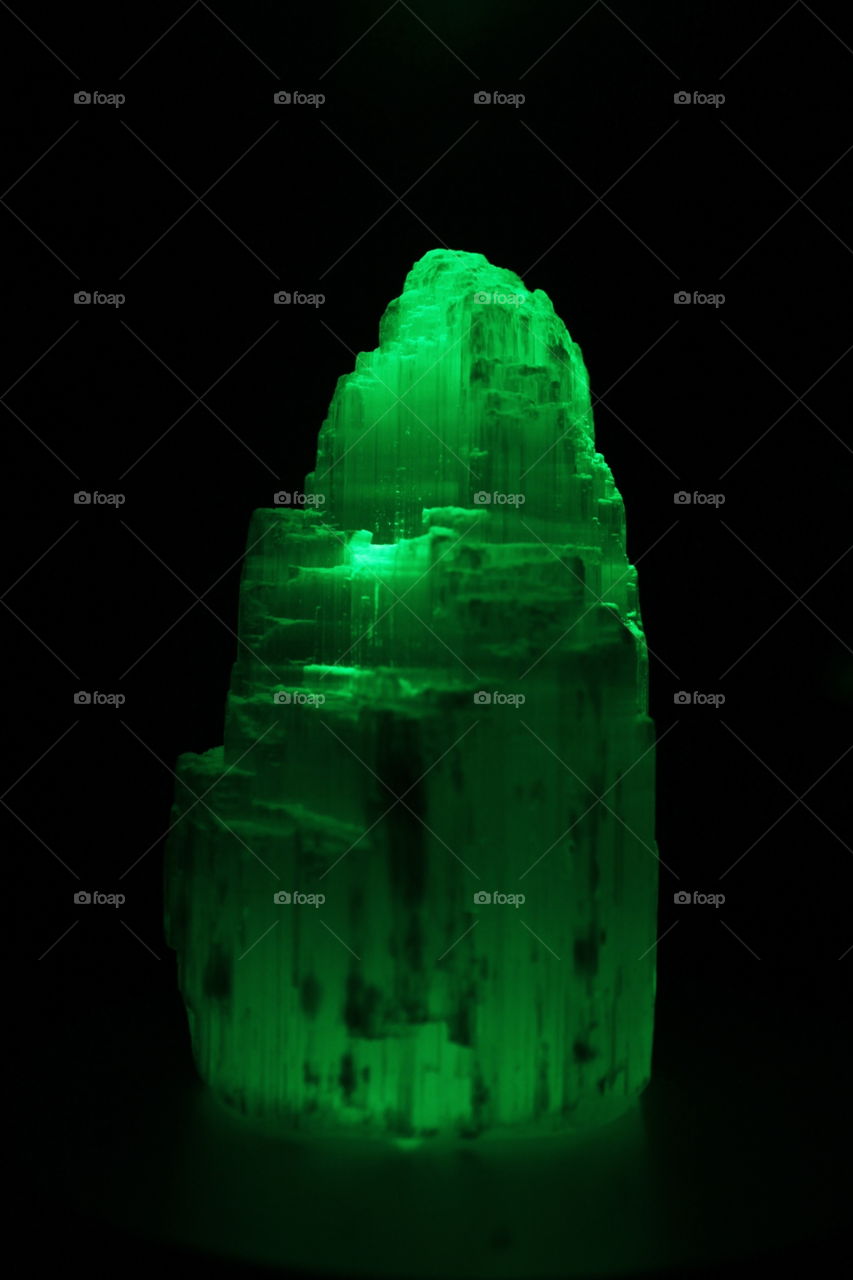 a crystal in the dark