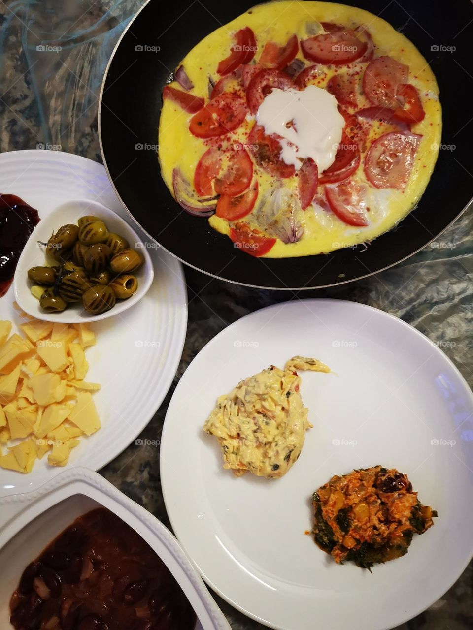 Breakfast Jam Cheese Cheddar Eggs Sun up Cheese Salty Grilled Olives