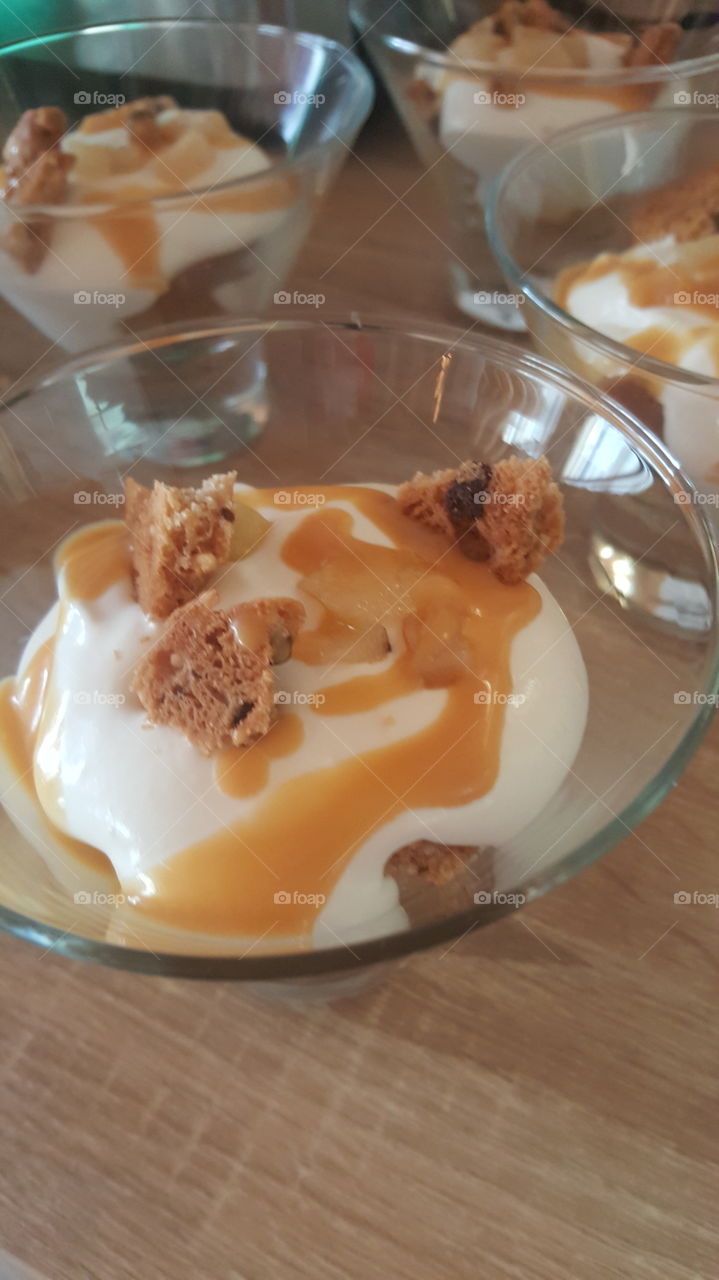 verrine poire cookie caramel