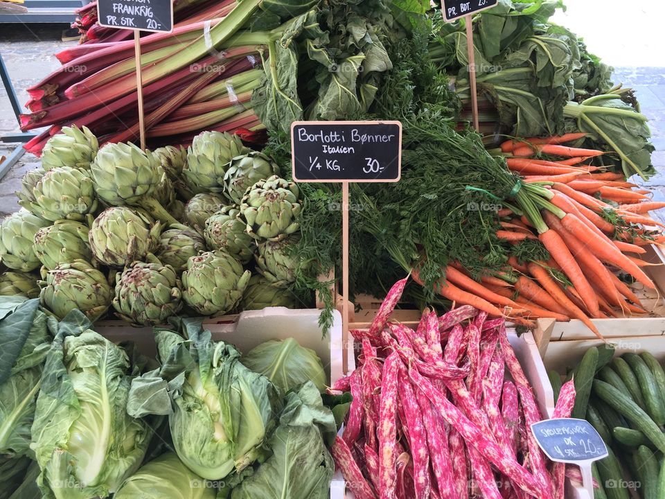 Fresh produce in Copenhagen, Denmark.