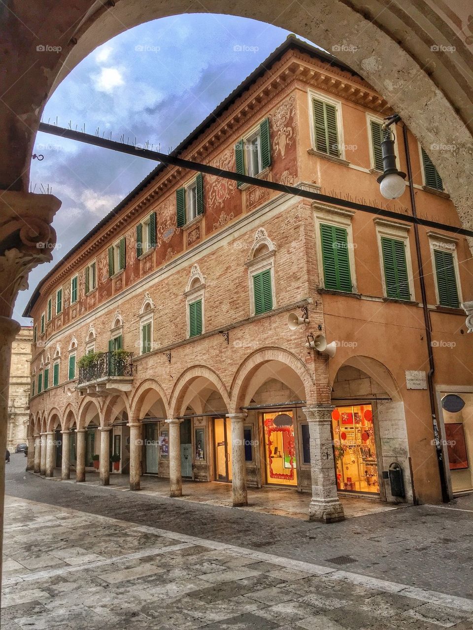 View of building at ascoli piceno, italy