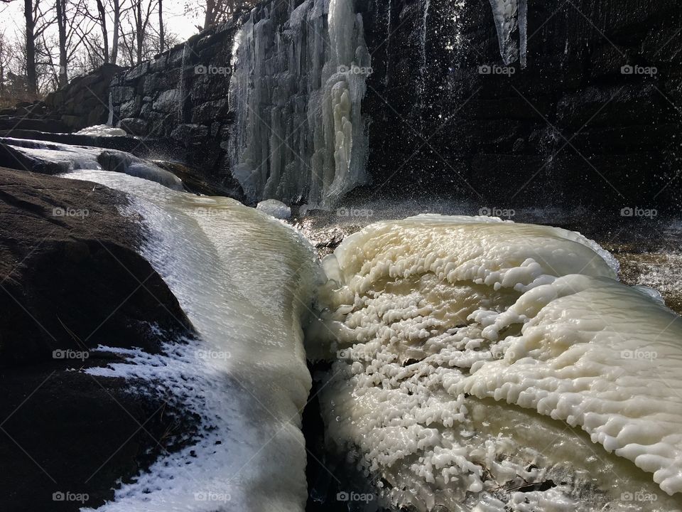 Ice around the waterfall 