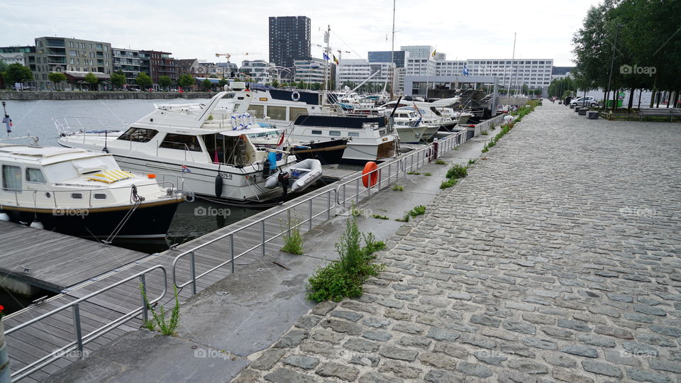 The harbor for yachts in Antwerp
