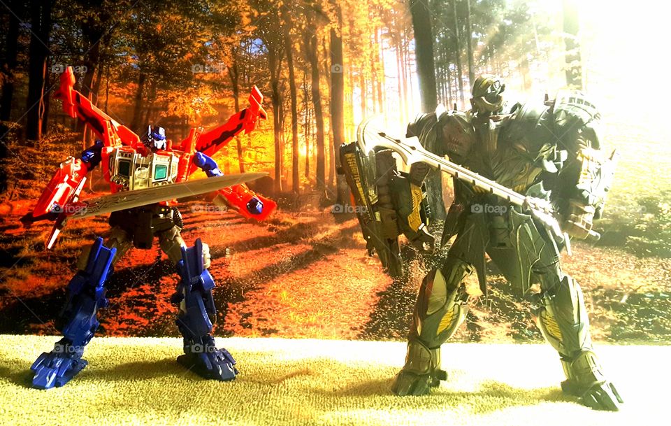 optimus and Megatron combat