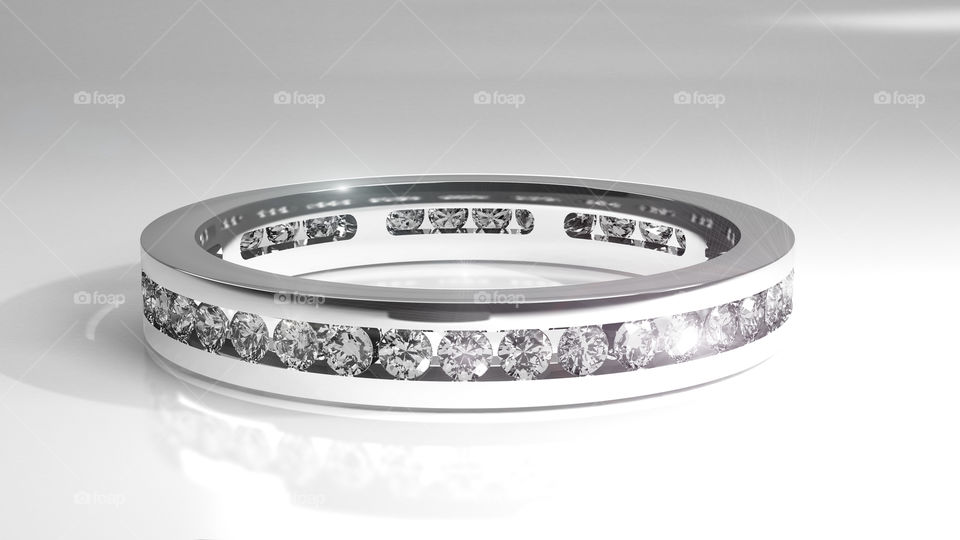 Beautiful jewelry - Diamond ring form white gold.

Exclusive jewelry, simple shapes with much best quality of diamonds in the white gold ring.