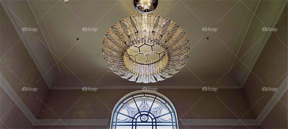 The “Maximilianeum” in “Munich”, seat of the “Bavarian State Parliament” has an extensive art collection, fantastic architecture and lustrous chandeliers like this one from the “Steinerner Saal”, the “Stone Hall”. 2024. Hypnotic Productions