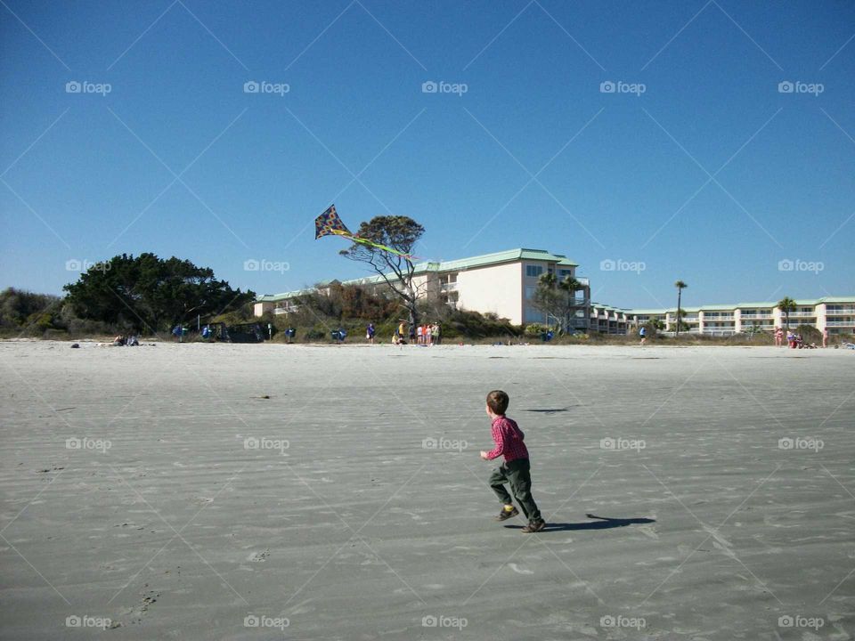 Flying a kite