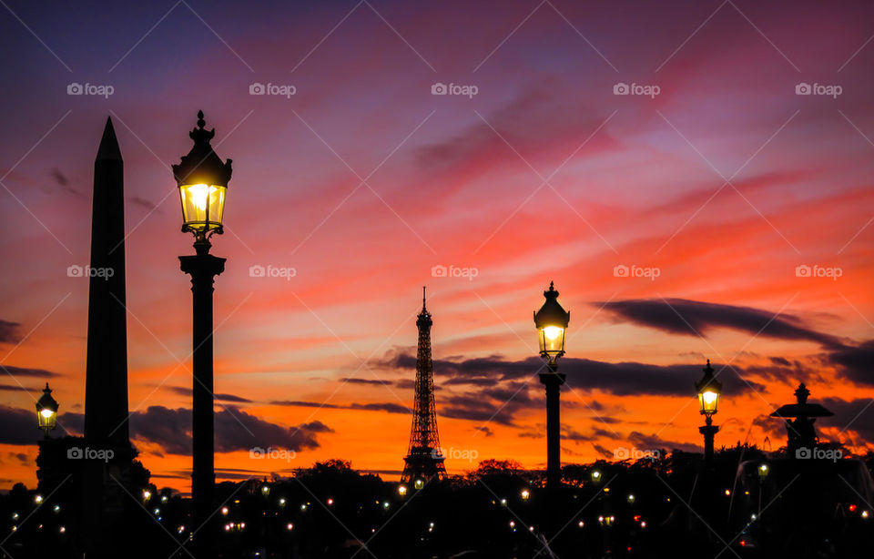 Paris at sunset