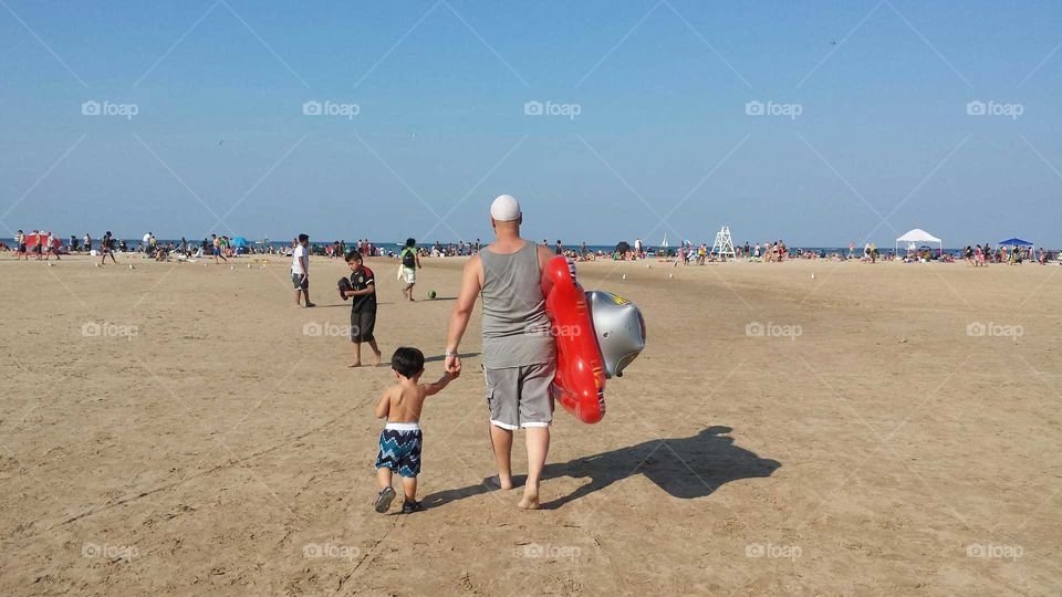 Beach time with dad