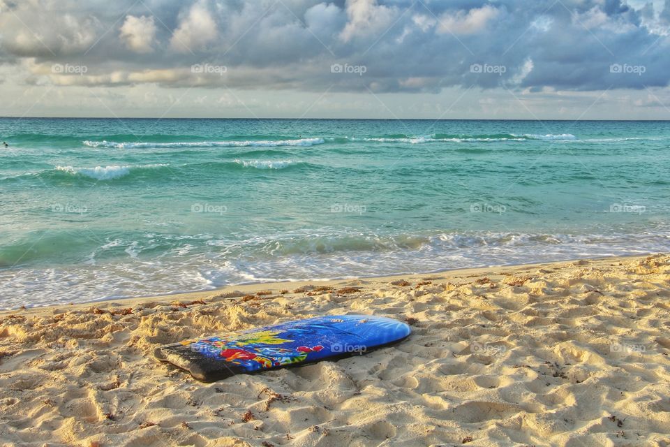 surf table under sand in playa del carmen beach