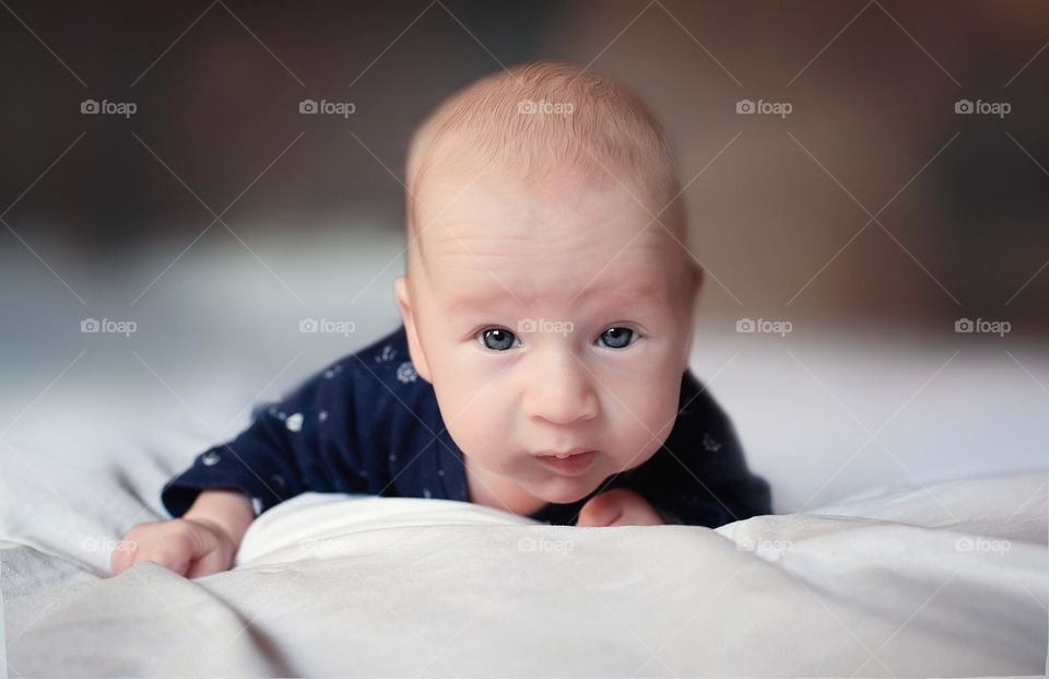 Cute two months old little boy