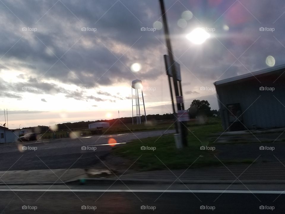 rain reflecting off window