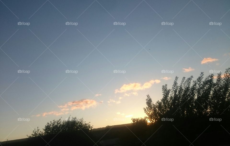 Sunset in Jedburgh from the window on May 27th 2019