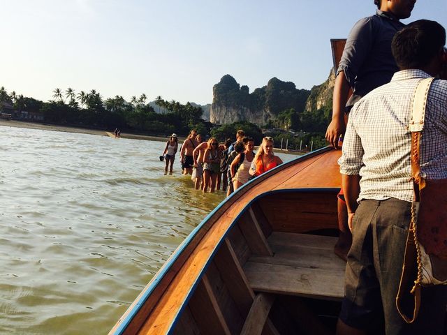 Boarding the boat