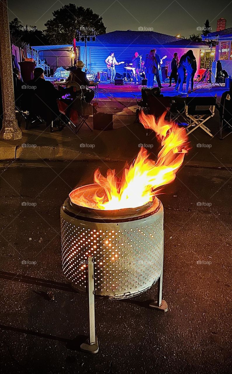 Washing machine drum fire pit