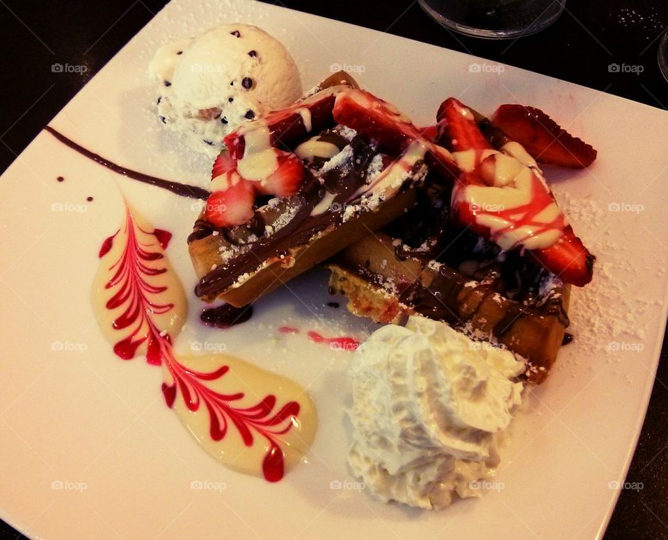Waffles and Strawberries