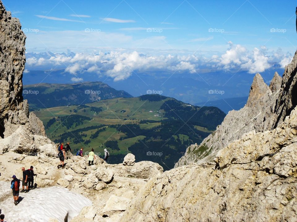 In high mountain. A sight from a highest mountain,Dolomites,Italy