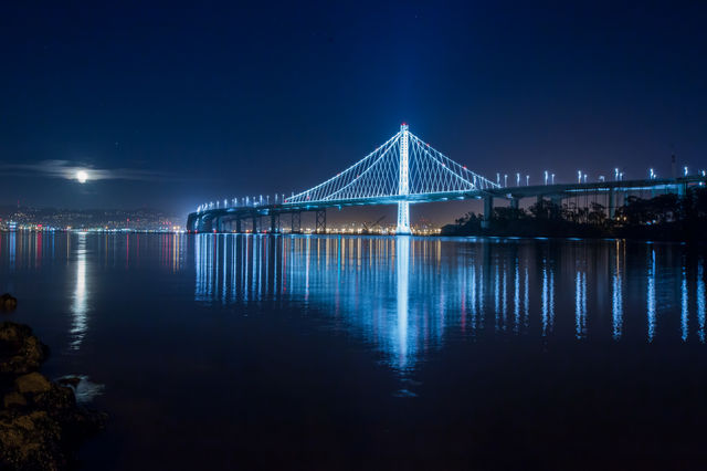 Bay Bridge in San Fransisco looking at Oakland