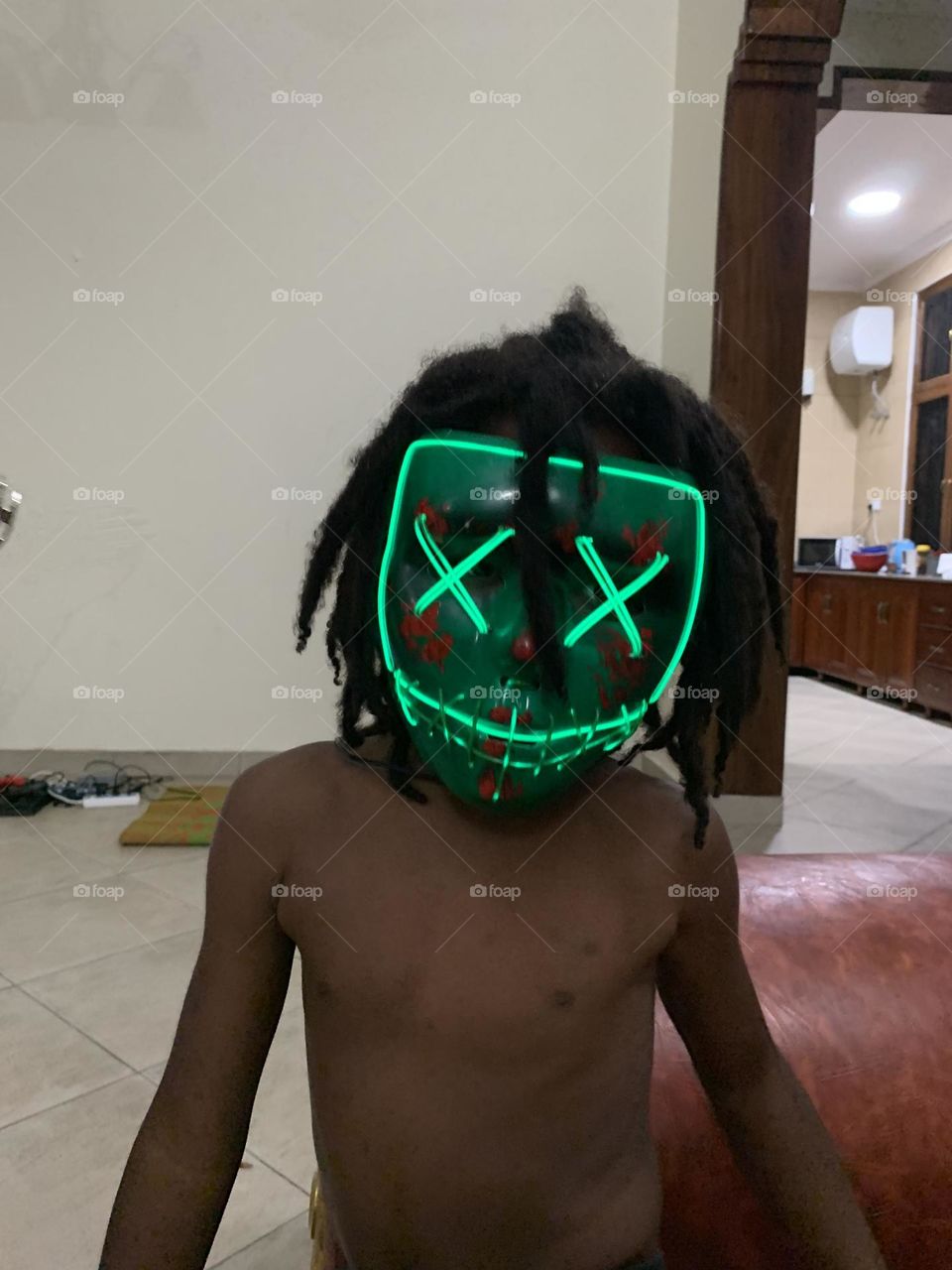My grandson behind the mask❗️