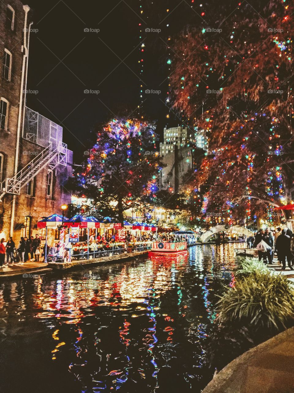 San Antonio Riverwalk during Christmas  holidays
