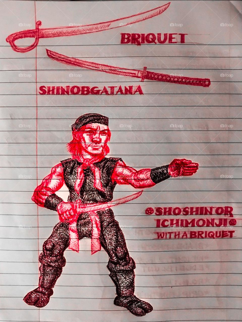 Pen sketches from a journal entry.