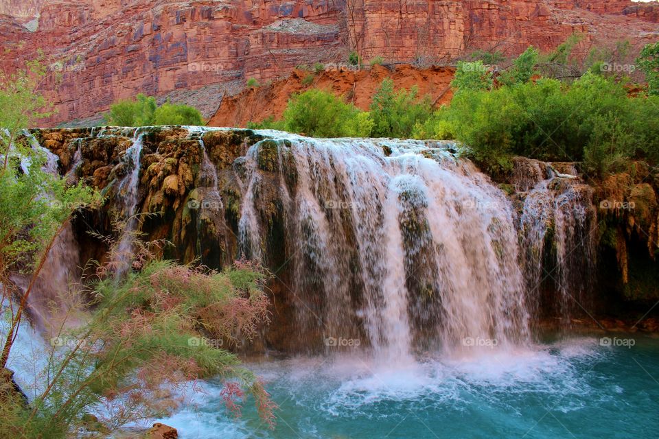 Scenic view of waterfall
