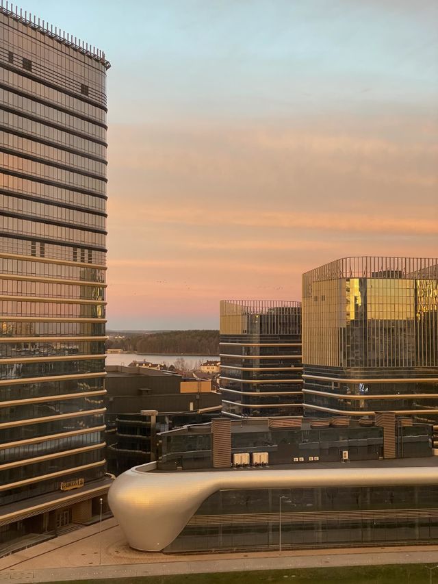 sunset over the city