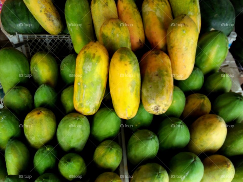 tropical fruits, papaya