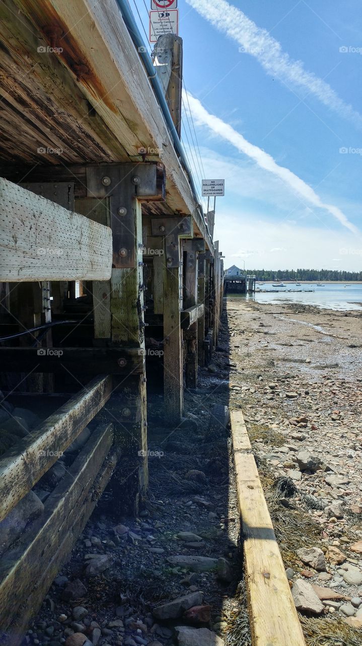 old wharf at low tide