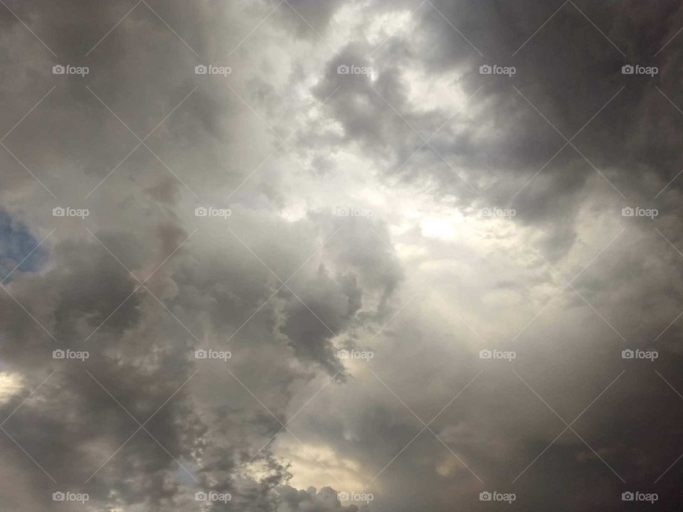 Gray cloud with Light bursting