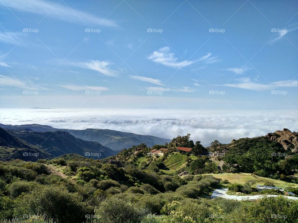 Above the clouds. Hiking the Pacific coast