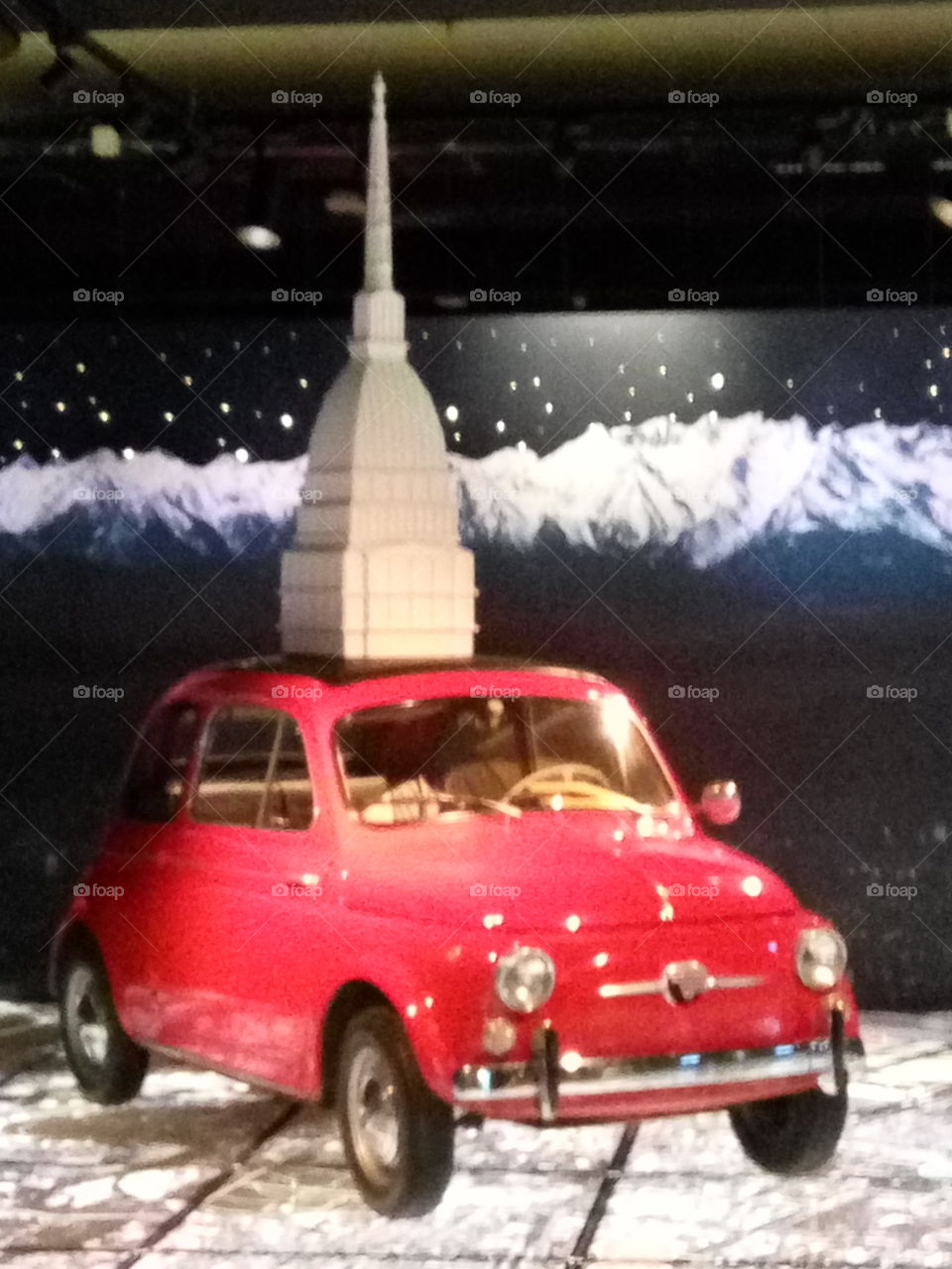 Fiat cinquecento (500) with Torino tower on it!