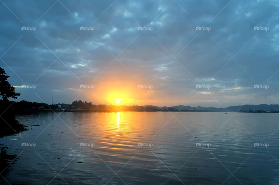 sunrise at mahakam river