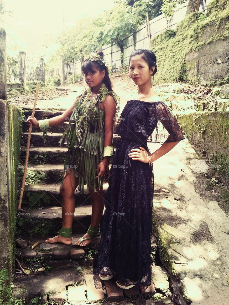 Two girls standing
