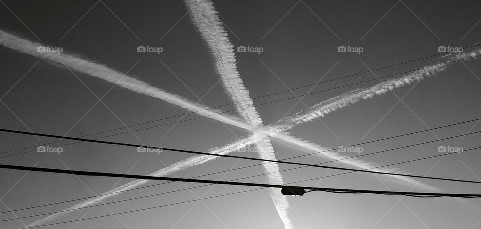 Criss Cross Airplane Tracks