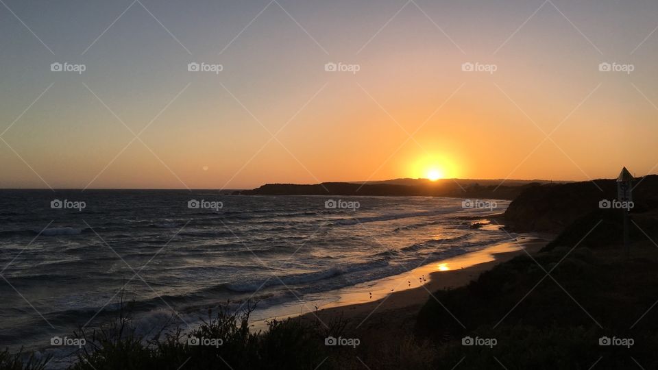 Sunset At Torquay Beach