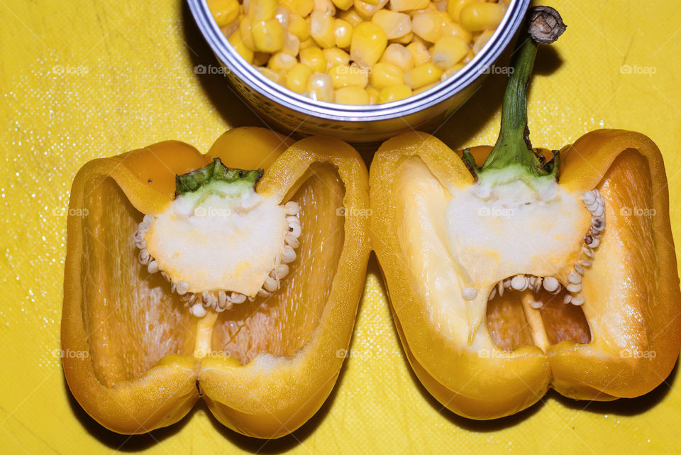 yellow pepper and corn