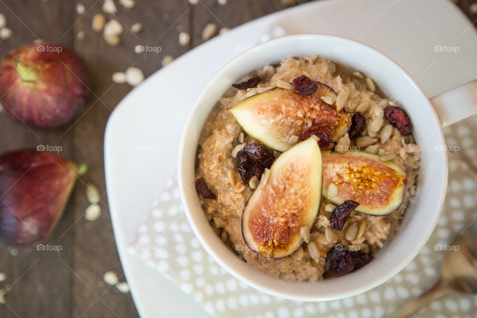 Close-up of breakfast oatmeal