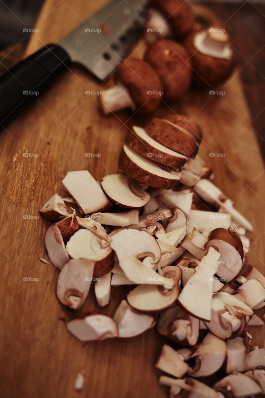 Cutted mushrooms 