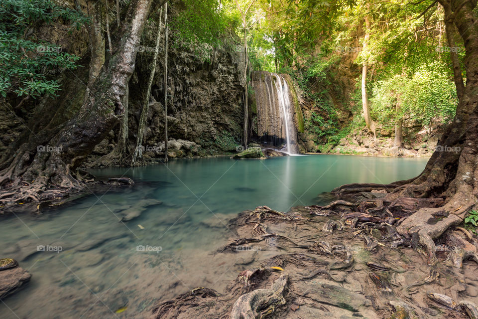 Waterfall in Kanchanaburi Thailand 