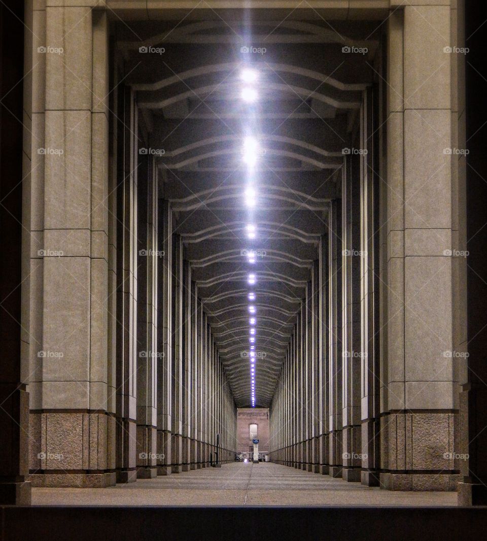 Indianapolis Federal building at night