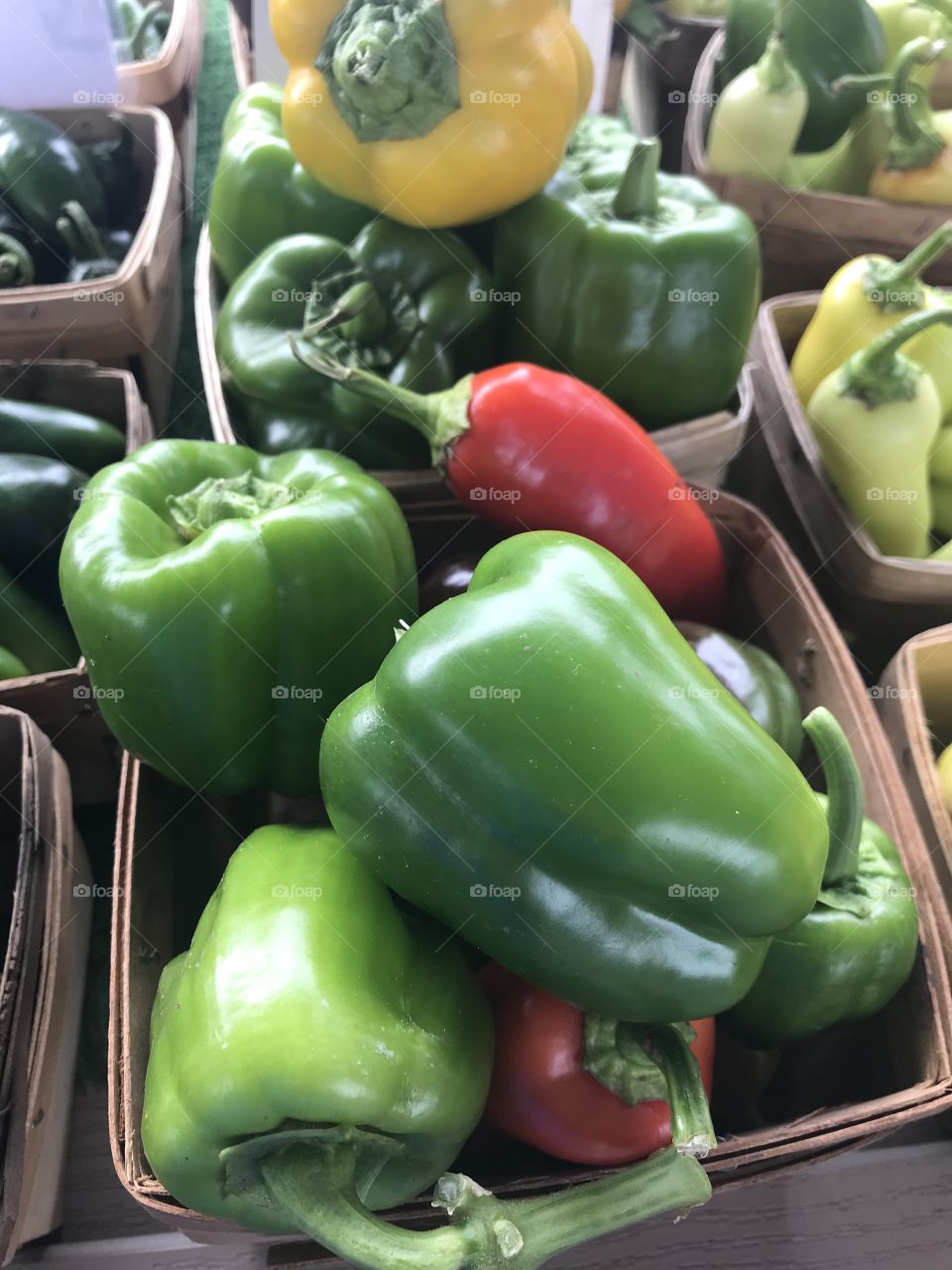 Fresh peppers at the market 