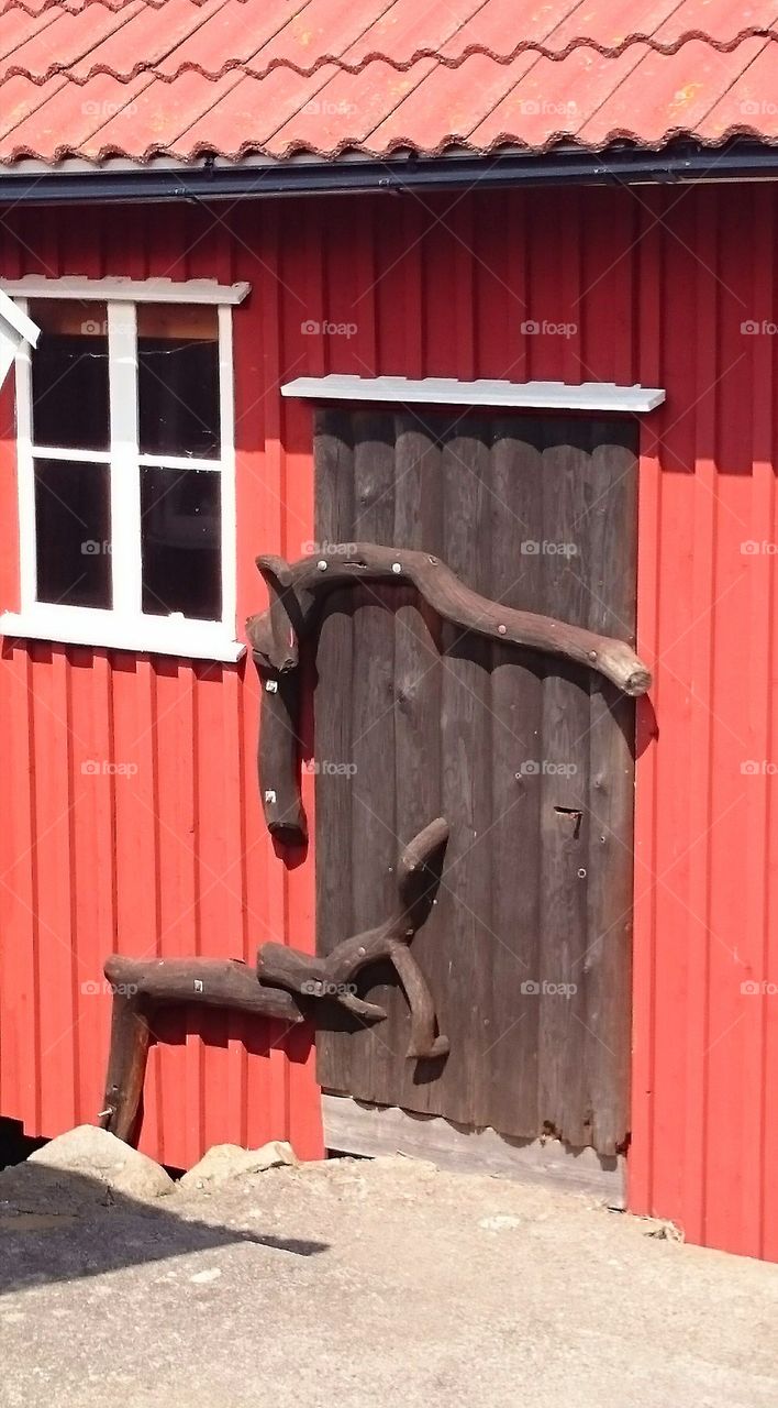 Old wooden door