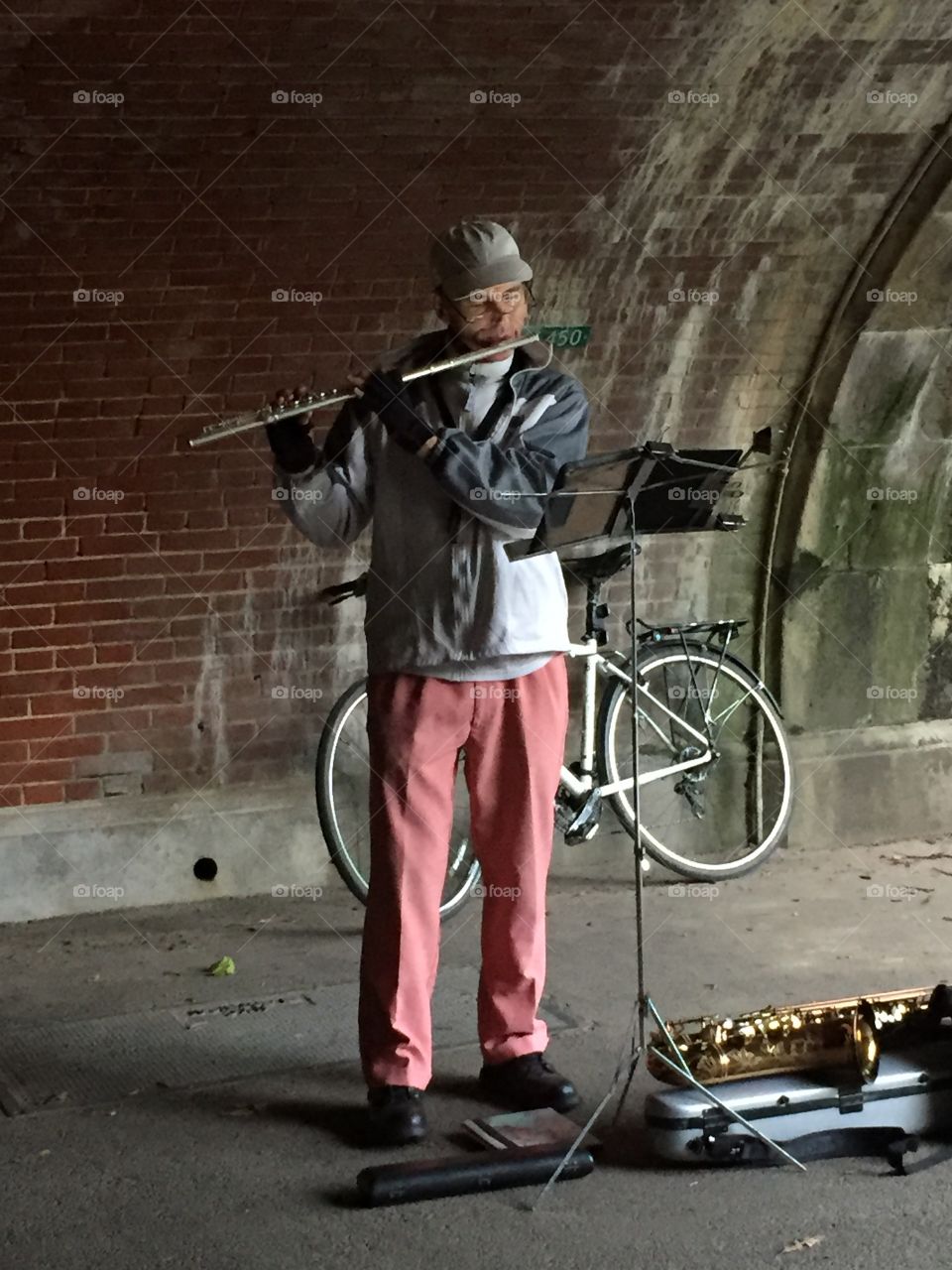 Flute payer in central park 