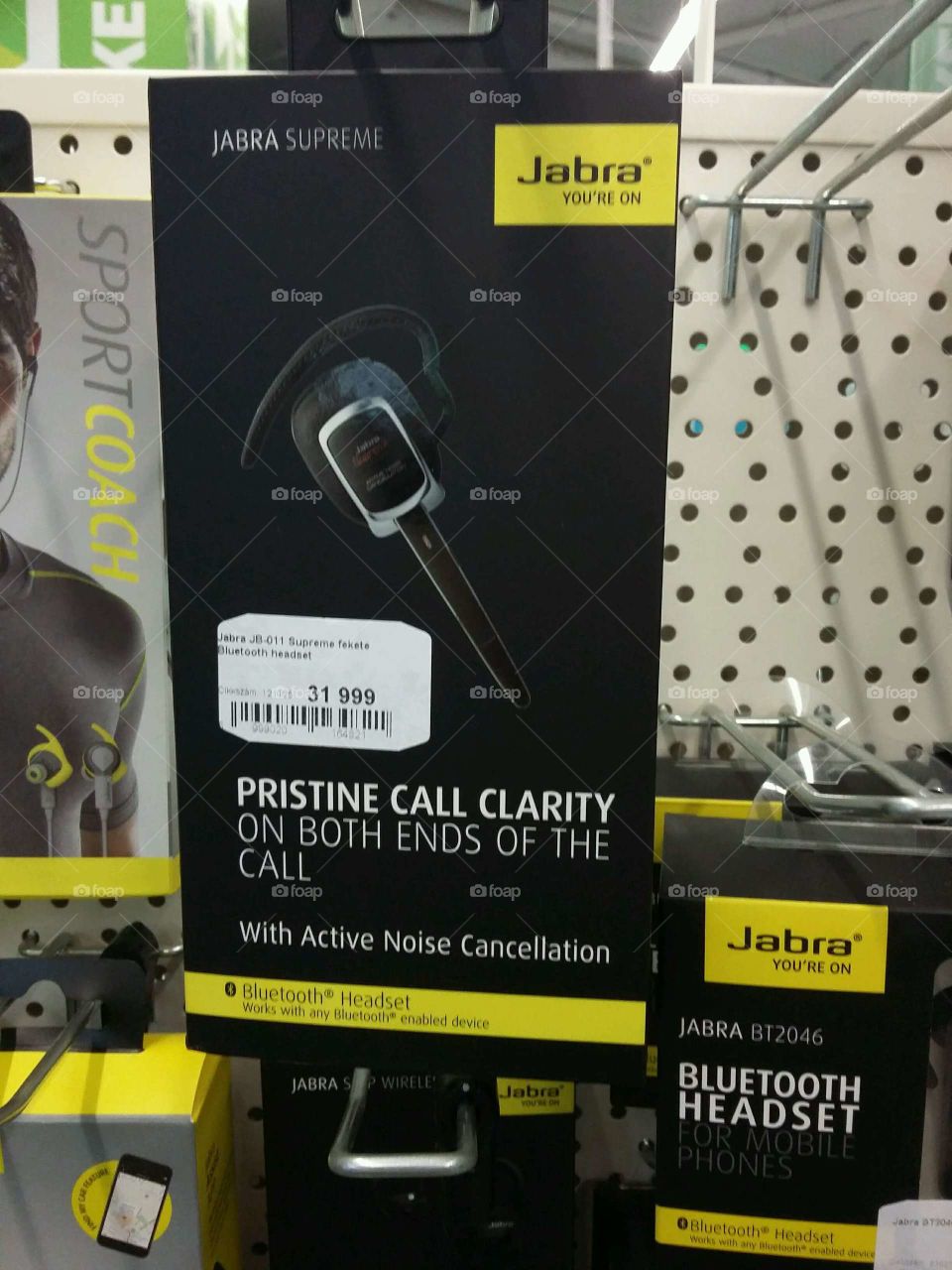 Bluetooth headset in the store