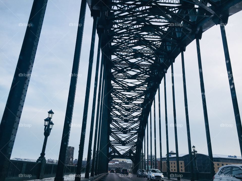 Another view of the bridge in Newcastle underneath