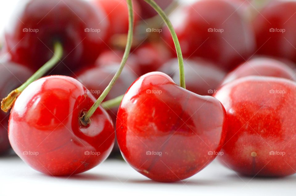 Close-up of red cherries