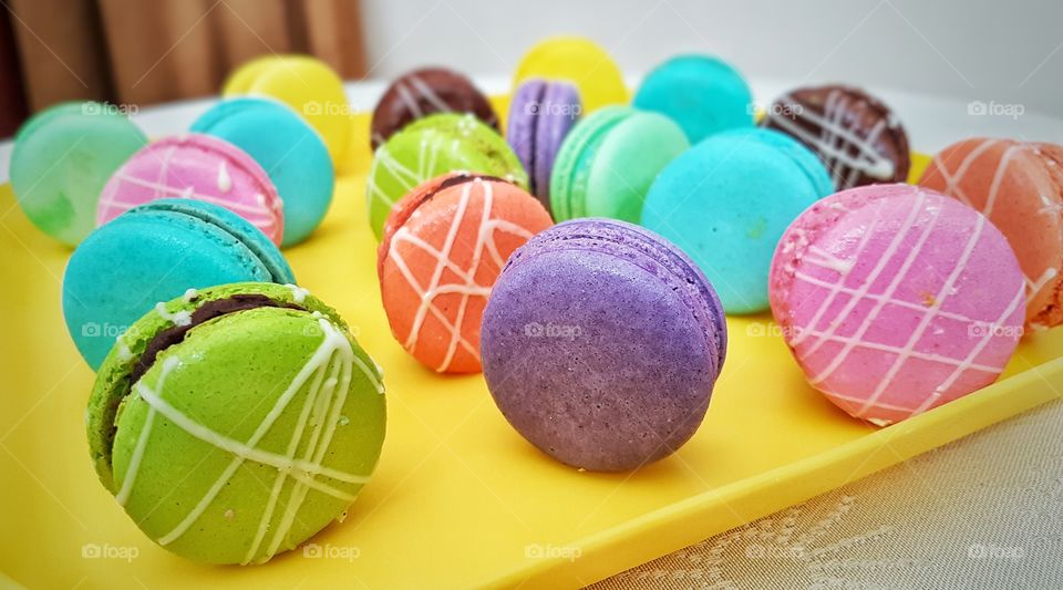 colorful delicious macarons