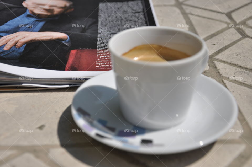 coffee and a magazine