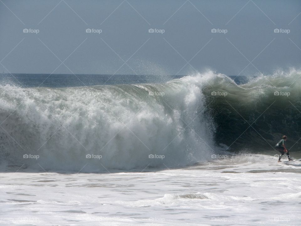 10-15 foot wave day at The Wedge . 10-15 foot wave day at The Wedge in Newport Beach